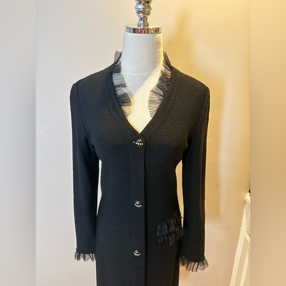 Vintage Steve Fabrikant Signature Black Wool Dress - Size S - Picture 5 of 12